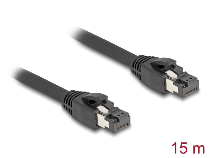 Delock RJ45 Netzwerkkabel Cat.8.1 S/FTP 15 m bis 40 Gbps schwarz Delock RJ45 Netzwerkkabel Cat.8.1 S/FTP 15 m bis 40 Gbps schwarz